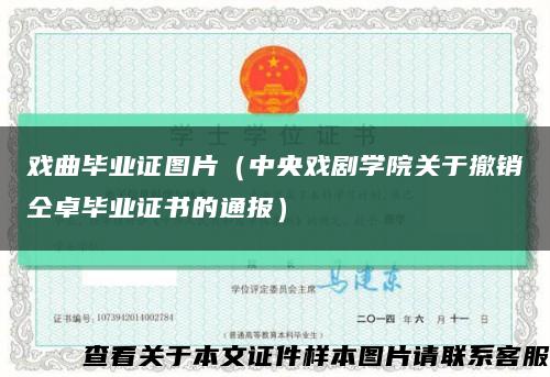 戏曲毕业证图片（中央戏剧学院关于撤销仝卓毕业证书的通报）缩略图