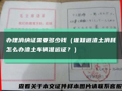 办理消纳证需要多少钱（谁知道渣土消耗怎么办渣土车辆准运证？）缩略图