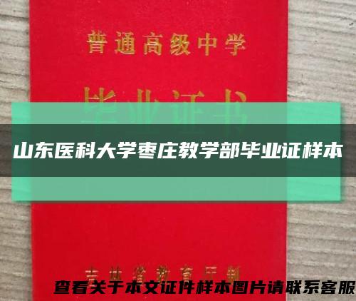 山东医科大学枣庄教学部毕业证样本缩略图
