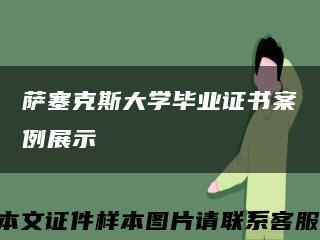 萨塞克斯大学毕业证书案例展示缩略图