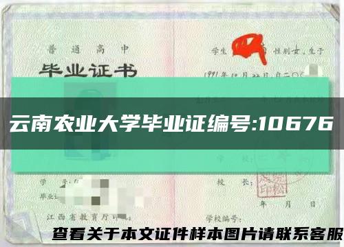 云南农业大学毕业证编号:10676缩略图