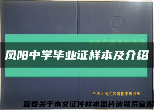 凤阳中学毕业证样本及介绍缩略图