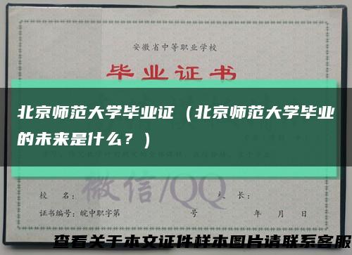 北京师范大学毕业证（北京师范大学毕业的未来是什么？）缩略图