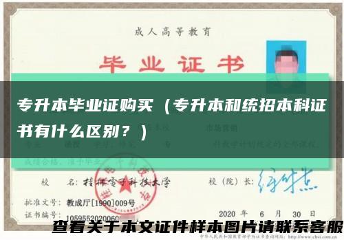 专升本毕业证购买（专升本和统招本科证书有什么区别？）缩略图