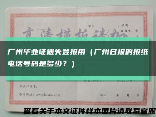 广州毕业证遗失登报用（广州日报的报纸电话号码是多少？）缩略图