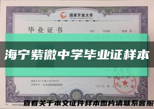 海宁紫微中学毕业证样本缩略图