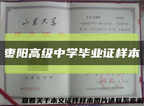 枣阳高级中学毕业证样本缩略图