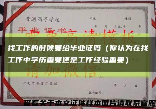 找工作的时候要给毕业证吗（你认为在找工作中学历重要还是工作经验重要）缩略图