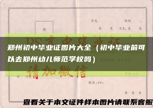 郑州初中毕业证图片大全（初中毕业前可以去郑州幼儿师范学校吗）缩略图