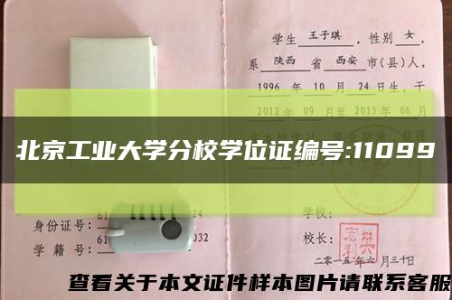 北京工业大学分校学位证编号:11099缩略图