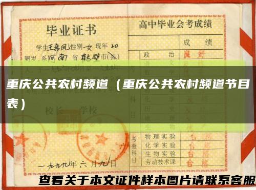重庆公共农村频道（重庆公共农村频道节目表）缩略图