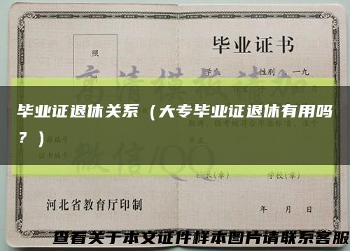 毕业证退休关系（大专毕业证退休有用吗？）缩略图