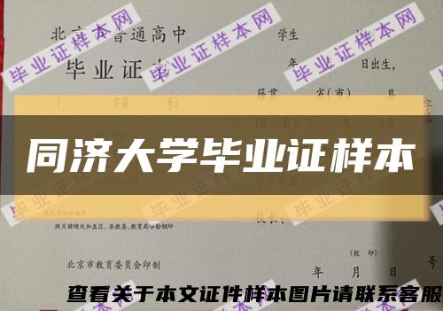 同济大学毕业证样本缩略图