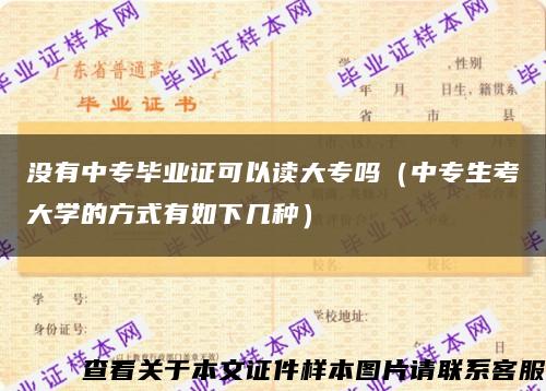 没有中专毕业证可以读大专吗（中专生考大学的方式有如下几种）缩略图