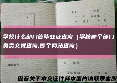 学校什么部门管毕业证查询（学校哪个部门负责文凭查询,哪个网站查询）缩略图