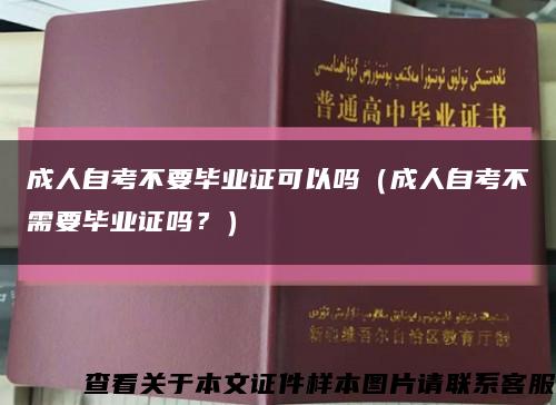 成人自考不要毕业证可以吗（成人自考不需要毕业证吗？）缩略图