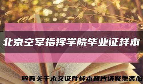 北京空军指挥学院毕业证样本缩略图