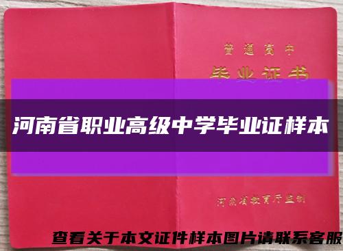 河南省职业高级中学毕业证样本缩略图