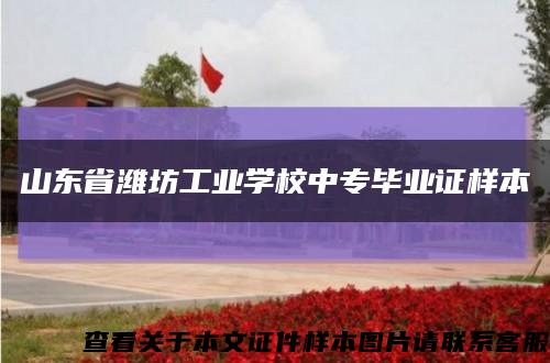 山东省潍坊工业学校中专毕业证样本缩略图