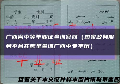 广西省中等毕业证查询官网（国家政务服务平台在哪里查询广西中专学历）缩略图