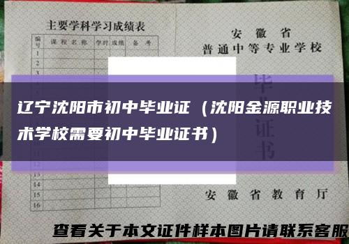 辽宁沈阳市初中毕业证（沈阳金源职业技术学校需要初中毕业证书）缩略图