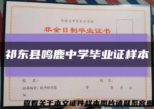 祁东县鸣鹿中学毕业证样本缩略图