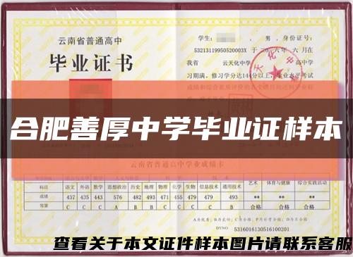 合肥善厚中学毕业证样本缩略图