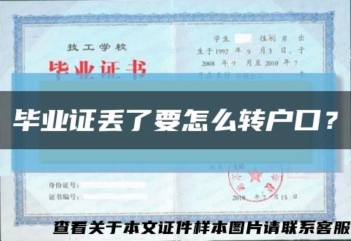 毕业证丢了要怎么转户口？缩略图
