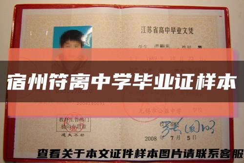 宿州符离中学毕业证样本缩略图