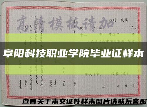 阜阳科技职业学院毕业证样本缩略图