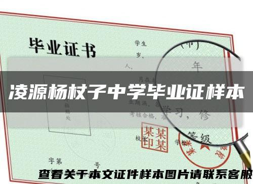 凌源杨杖子中学毕业证样本缩略图