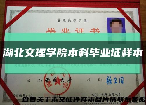 湖北文理学院本科毕业证样本缩略图