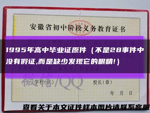 1995年高中毕业证原件（不是28事件中没有假证,而是缺少发现它的眼睛!）缩略图