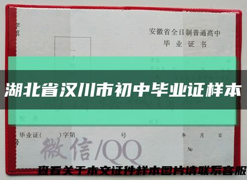 湖北省汉川市初中毕业证样本缩略图