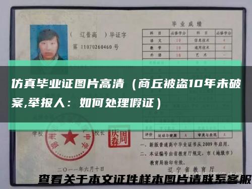 仿真毕业证图片高清（商丘被盗10年未破案,举报人：如何处理假证）缩略图