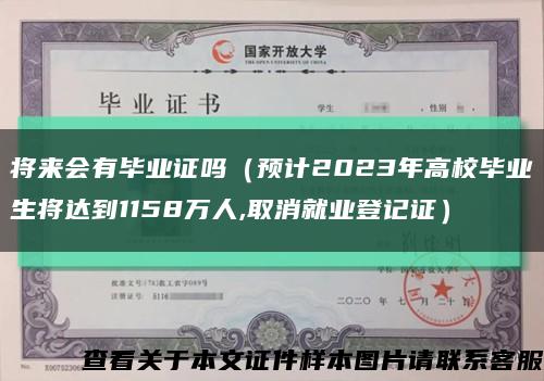将来会有毕业证吗（预计2023年高校毕业生将达到1158万人,取消就业登记证）缩略图