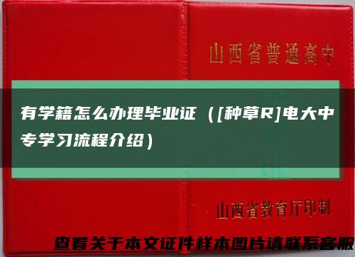 有学籍怎么办理毕业证（[种草R]电大中专学习流程介绍）缩略图