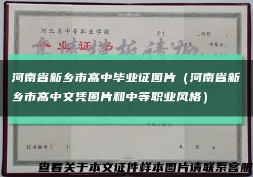 河南省新乡市高中毕业证图片（河南省新乡市高中文凭图片和中等职业风格）缩略图