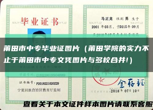 莆田市中专毕业证图片（莆田学院的实力不止于莆田市中专文凭图片与多校合并!）缩略图