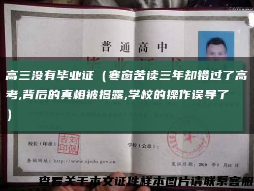 高三没有毕业证（寒窗苦读三年却错过了高考,背后的真相被揭露,学校的操作误导了）缩略图