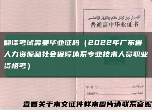 翻译考试需要毕业证吗（2022年广东省人力资源和社会保障体系专业技术人员职业资格考）缩略图