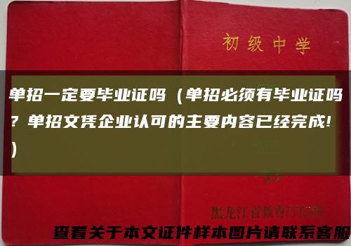 单招一定要毕业证吗（单招必须有毕业证吗？单招文凭企业认可的主要内容已经完成!）缩略图