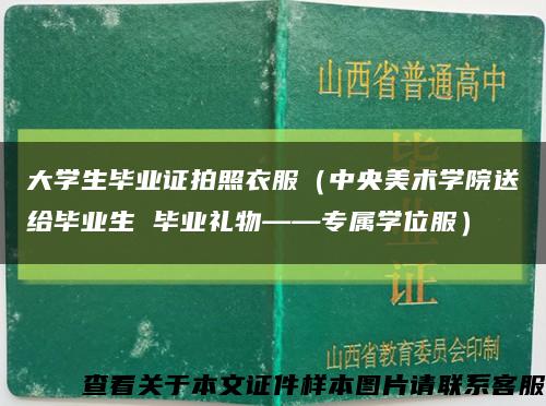 大学生毕业证拍照衣服（中央美术学院送给毕业生 毕业礼物——专属学位服）缩略图
