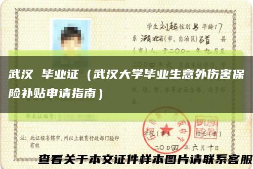 武汉 毕业证（武汉大学毕业生意外伤害保险补贴申请指南）缩略图
