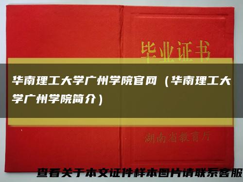 华南理工大学广州学院官网（华南理工大学广州学院简介）缩略图
