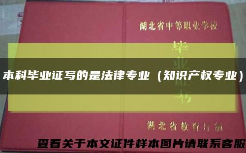 本科毕业证写的是法律专业（知识产权专业）缩略图