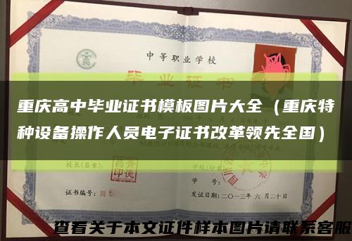 重庆高中毕业证书模板图片大全（重庆特种设备操作人员电子证书改革领先全国）缩略图