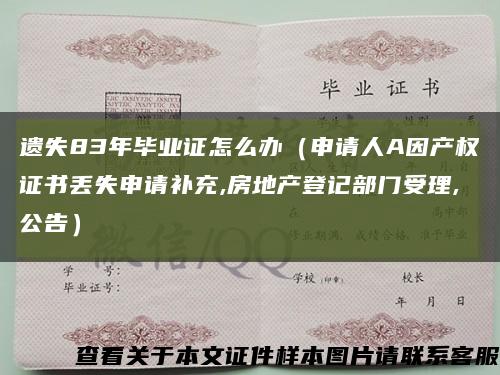 遗失83年毕业证怎么办（申请人A因产权证书丢失申请补充,房地产登记部门受理,公告）缩略图