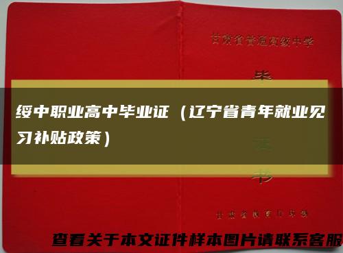 绥中职业高中毕业证（辽宁省青年就业见习补贴政策）缩略图