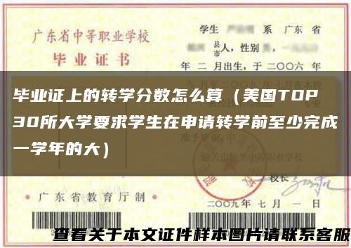 毕业证上的转学分数怎么算（美国TOP 30所大学要求学生在申请转学前至少完成一学年的大）缩略图